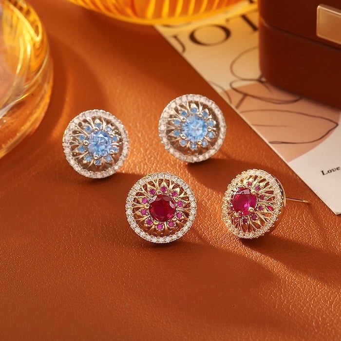 Vintage stijl Halo Crystal Stud Oorbellen