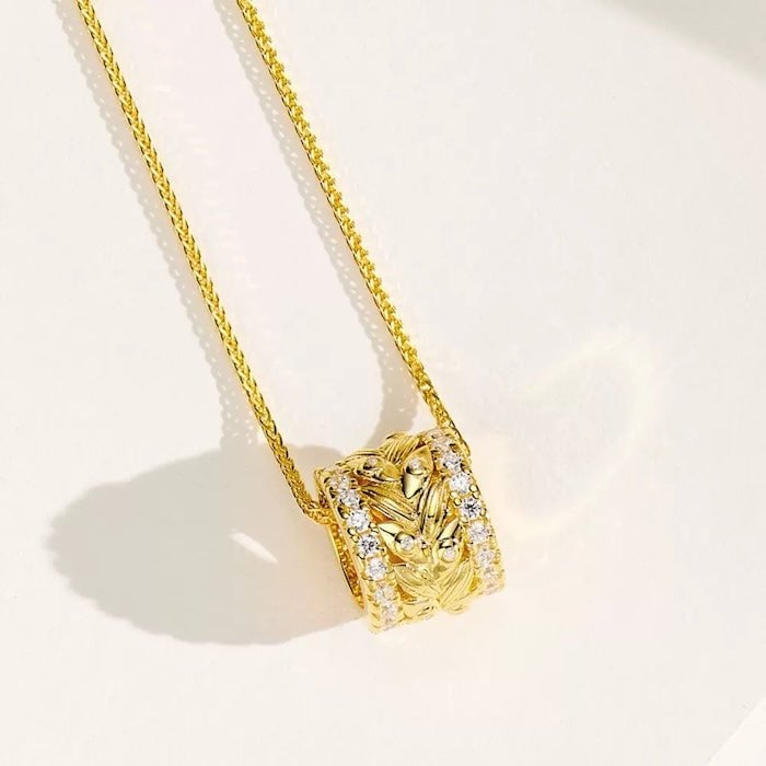 Gouden oren van tarweontwerpring en ketting
