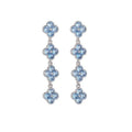Blauwe geluksklaver Longline Drop Oorbellen