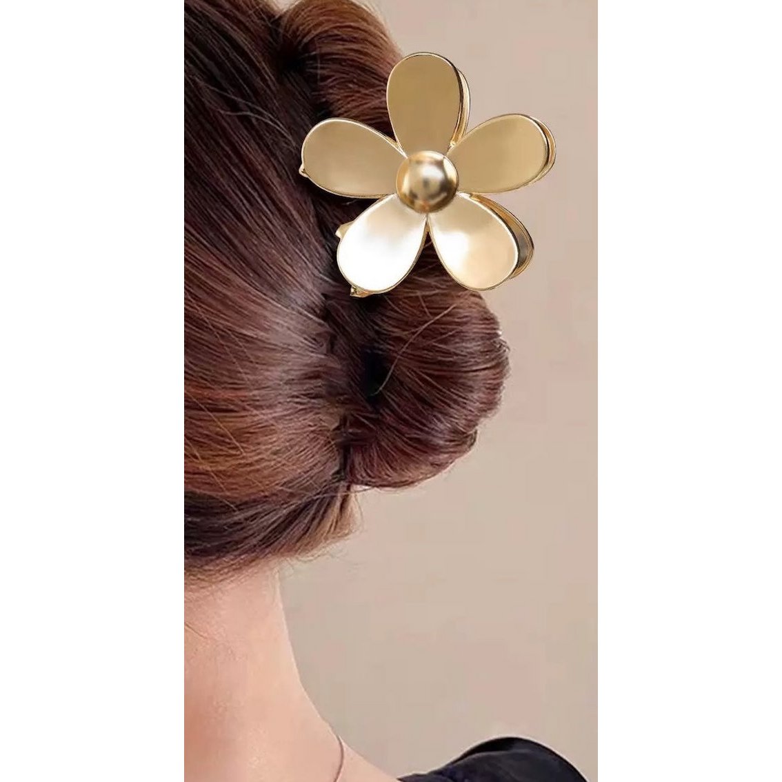 Levendige bloemklauw metalen haarclips-goud en zilver