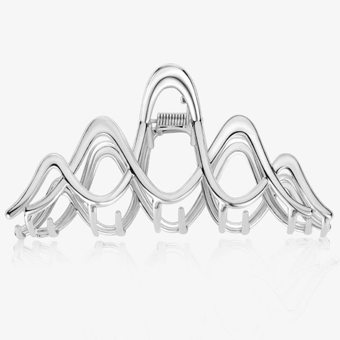 Sculpturale dubbele golf grote klauw haarclip