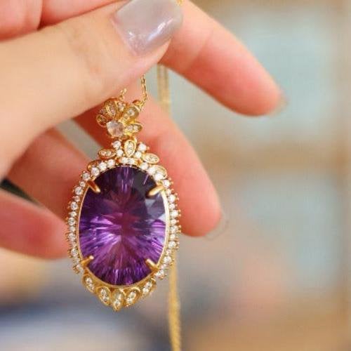 Keizerlijke Amethist Verklaring Hanger Ketting