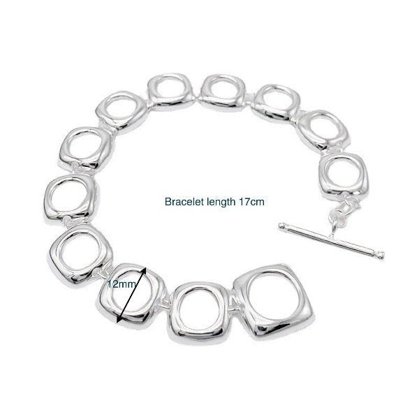 Gedurfde vierkante frame-schakels armband-OT-gesp