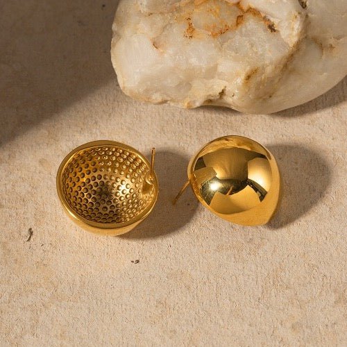 Chique moderne vintage halve bol grote oorbellen