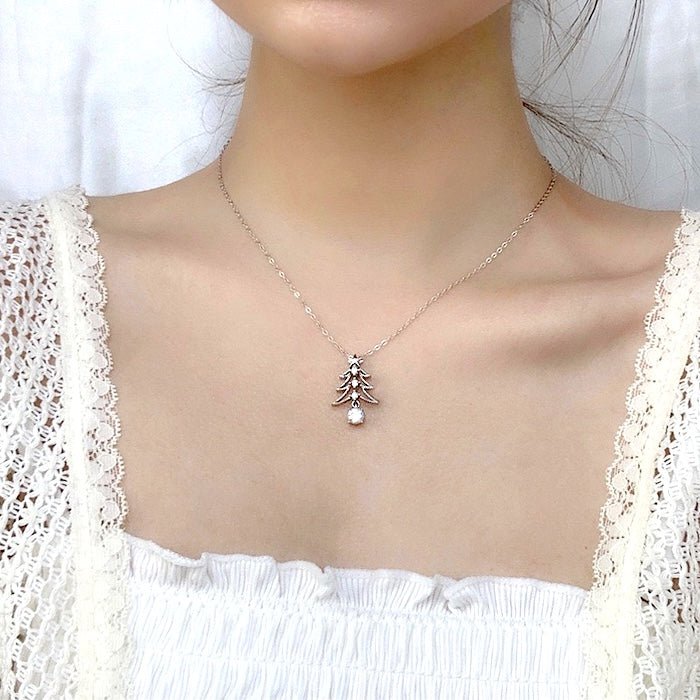 Moissanite kerstboom ketting