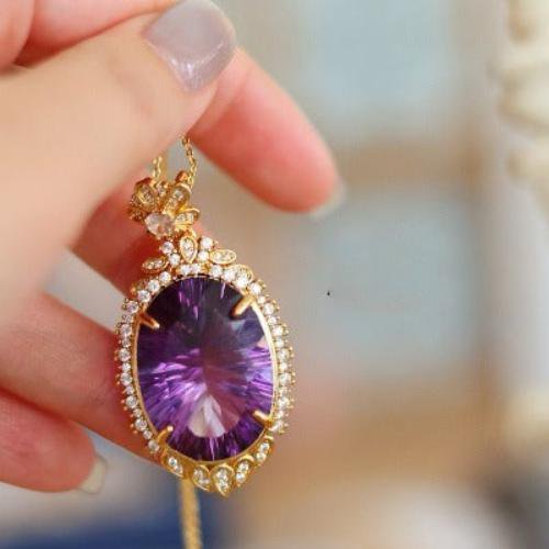 Keizerlijke Amethist Verklaring Hanger Ketting