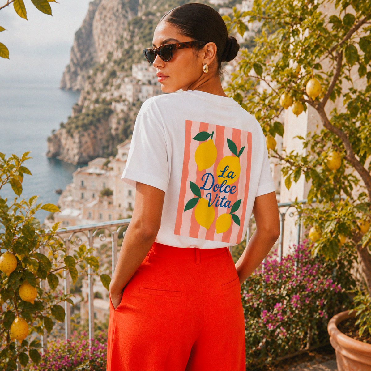 T-Shirt blanco Dolce Vita citroen