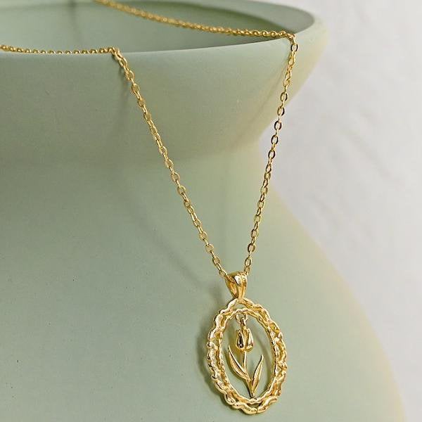 Moderne Vintage Tulpenketting – Goud Vermeil