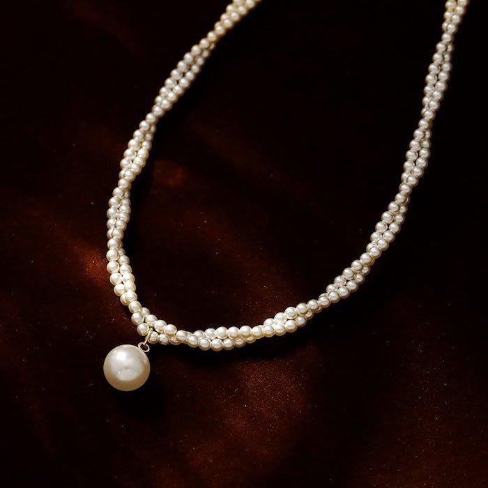Dubbele streng parel kralen ketting