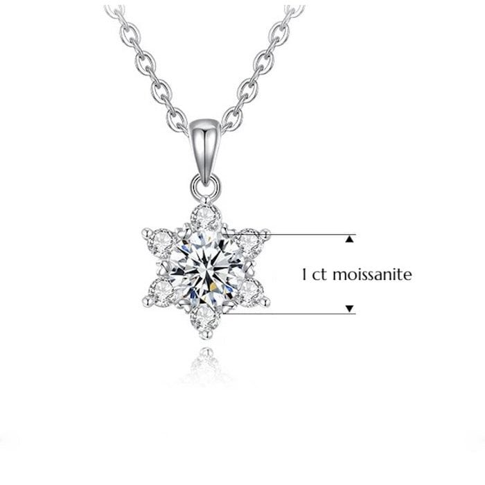Luxe 1CT Moissanite Sneeuwvlok ketting