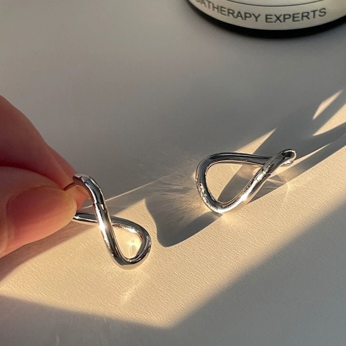 Sterling Silver Geometric Loop-oorbellen-één paar