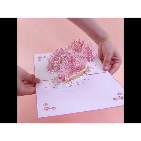Kersenbloesem liefde 3D pop-upkaart