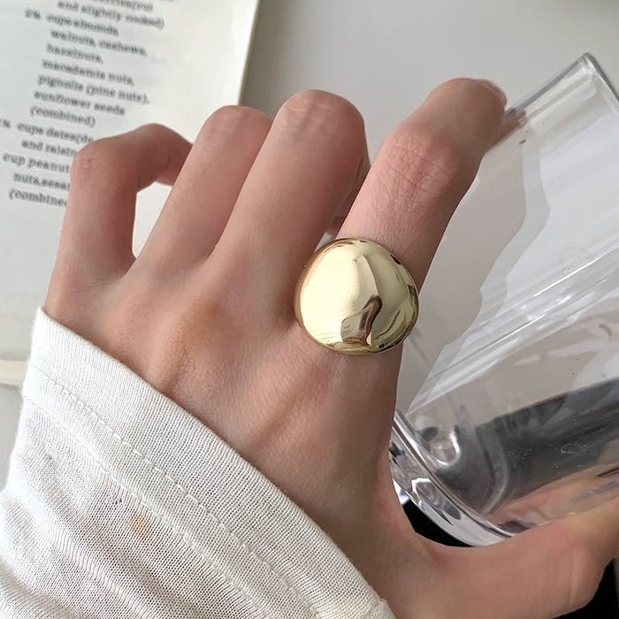 Minimalistische spiegelpunt verstelbare ring
