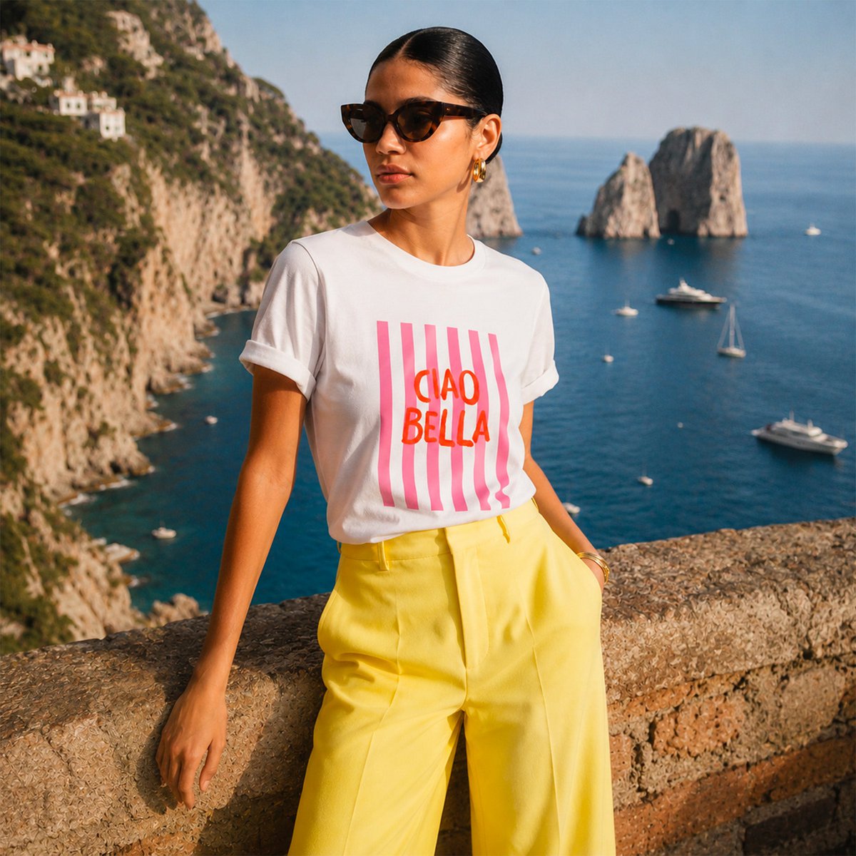 Wit Ciao Bella-T-shirt