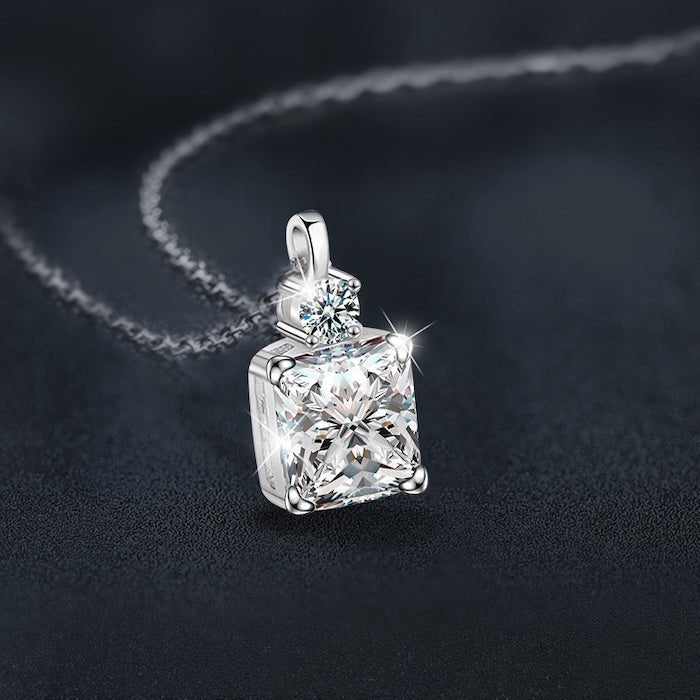 Prinses gesneden Moissanite hanger ketting