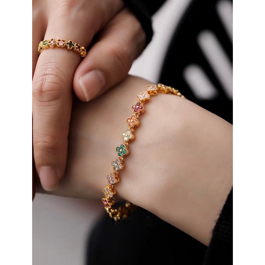 Caleidoscoop klaver kristal armband