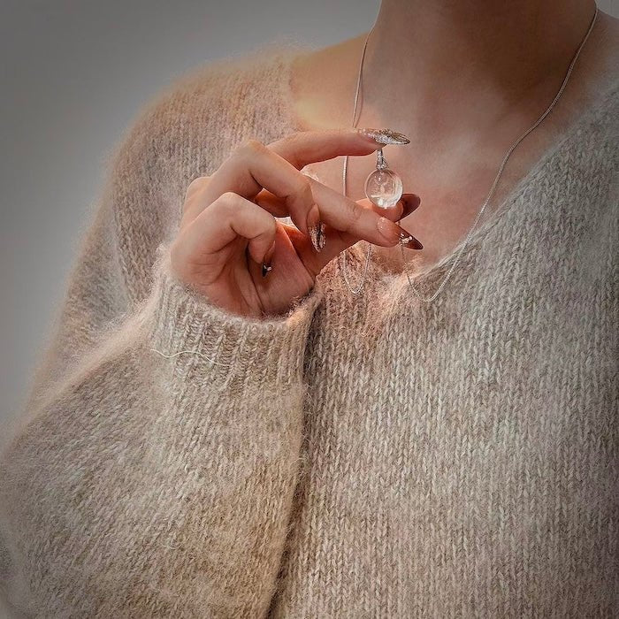 Helder kwarts rendieren ketting