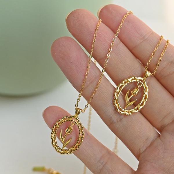Moderne Vintage Tulpenketting – Goud Vermeil
