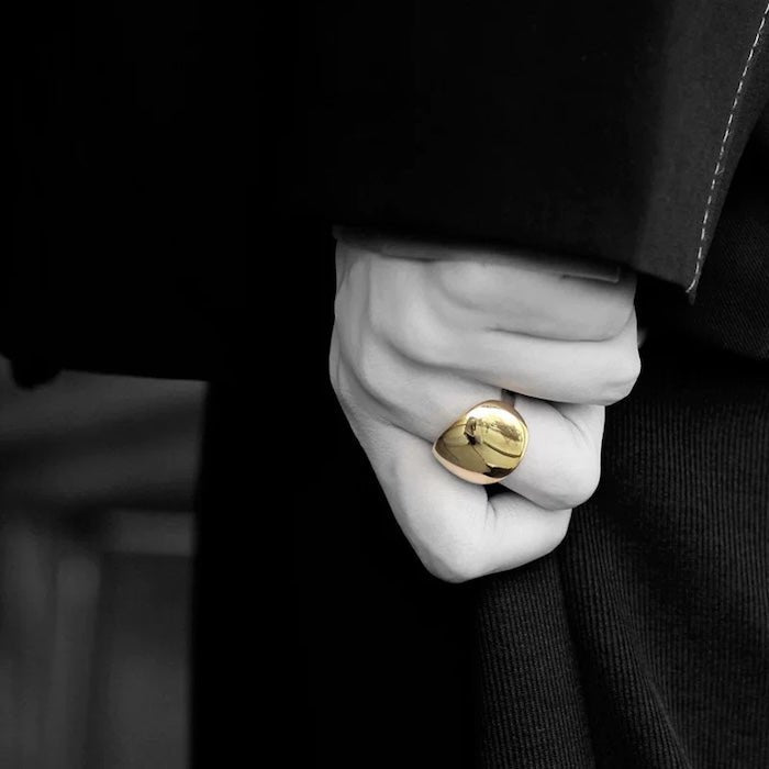 Minimalistische spiegelpunt verstelbare ring