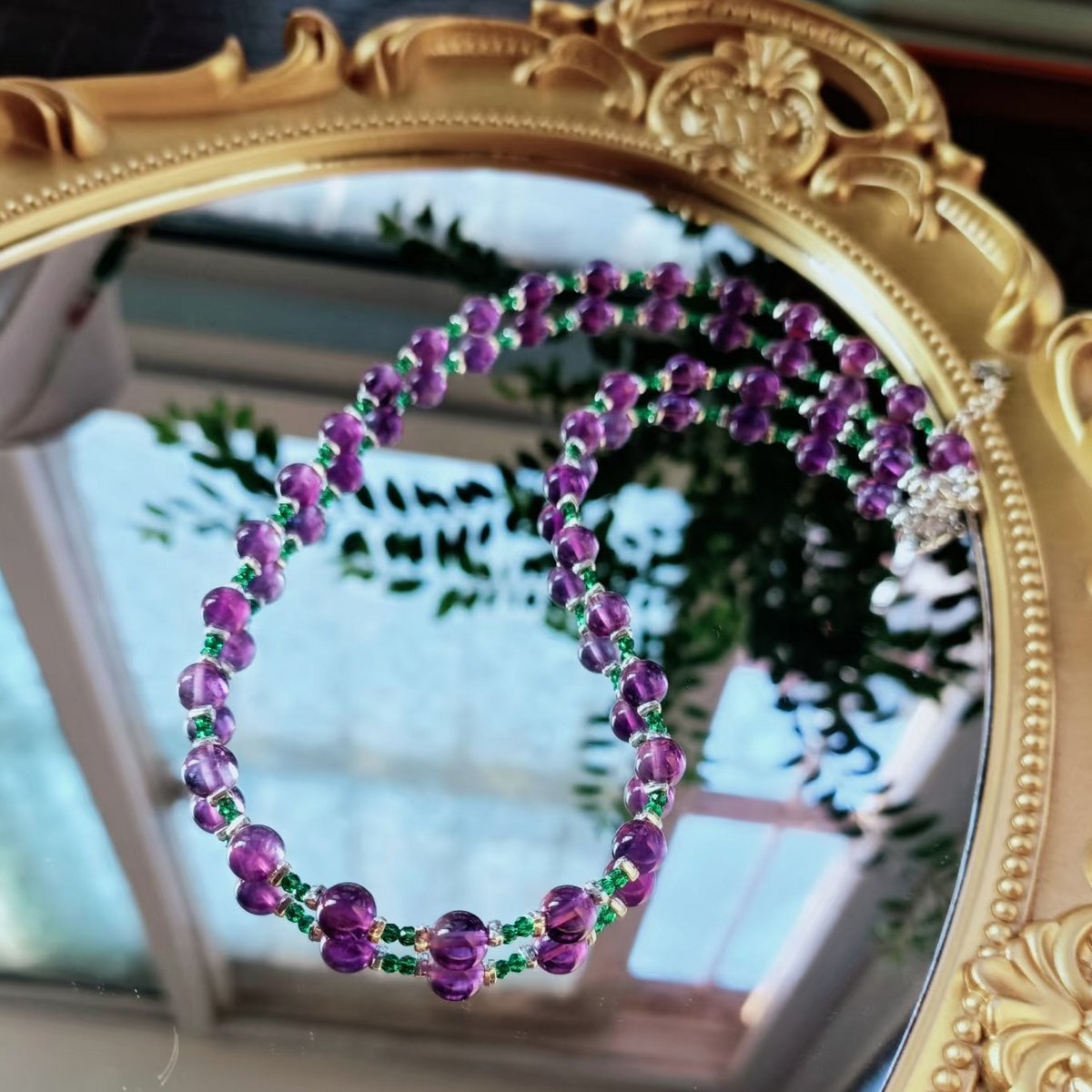 Betoverde Amethist & Groene Onyx Sieradenset