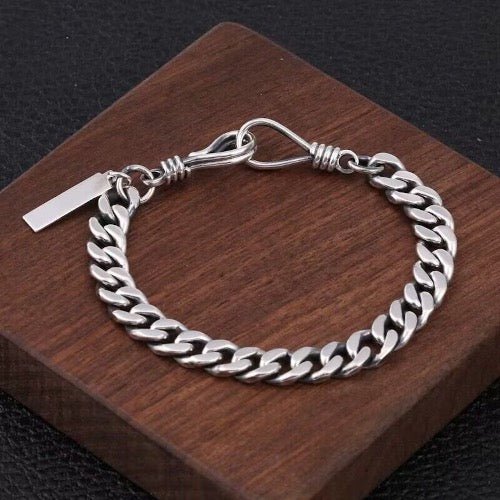 Gewaagde Sterling zilveren Cubaanse kettingarmband