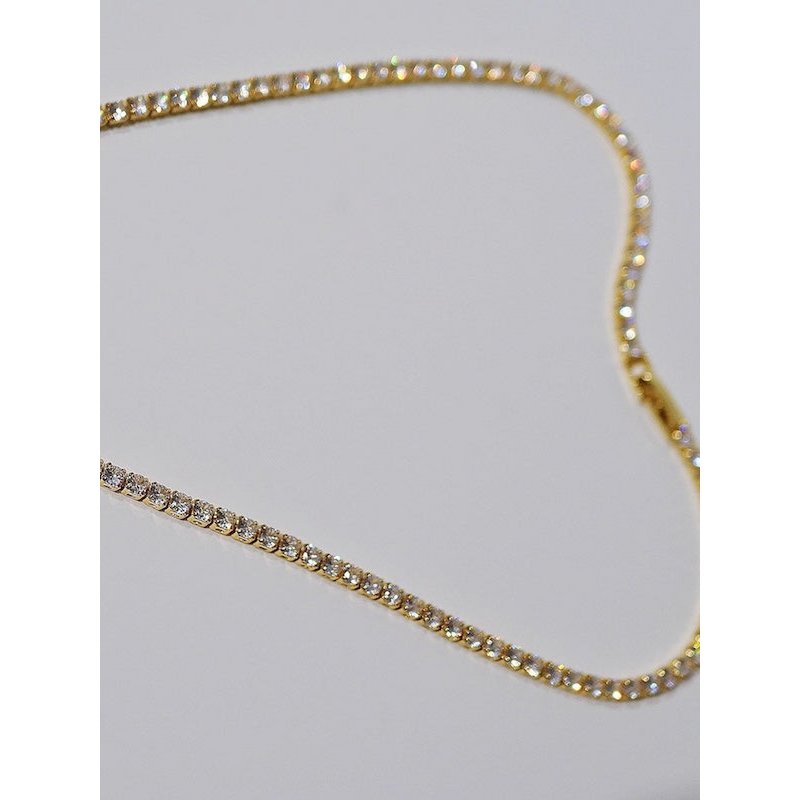 Tijdloze Rivière-chokerketting met diamantlook