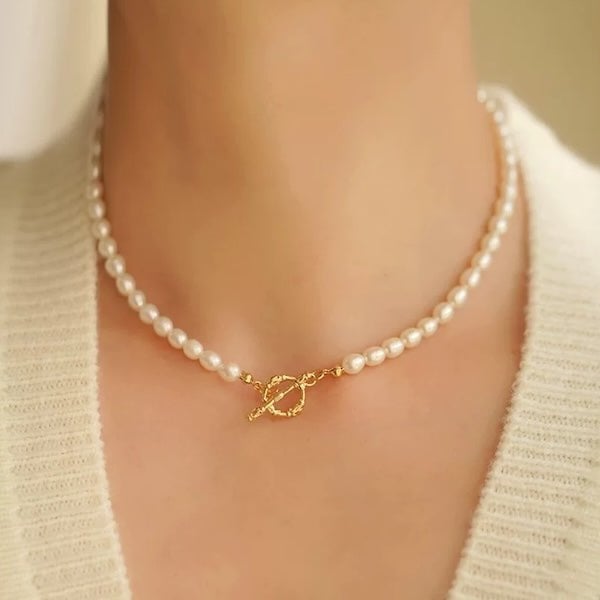 Tijdloze parel Toggle ketting