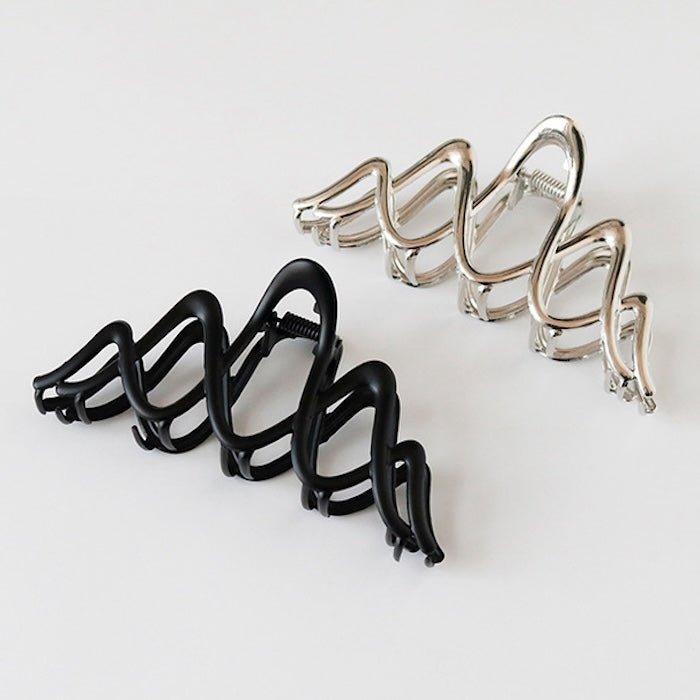 Sculpturale dubbele golf grote klauw haarclip