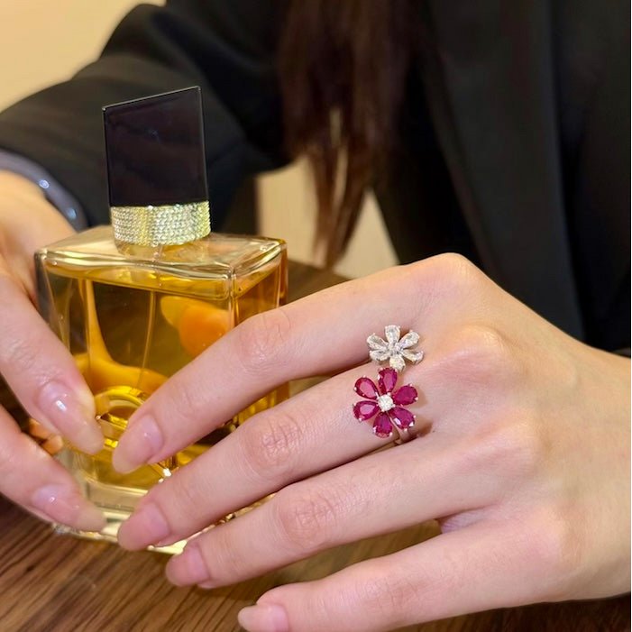 Ruby pruimenbloesem cocktailring