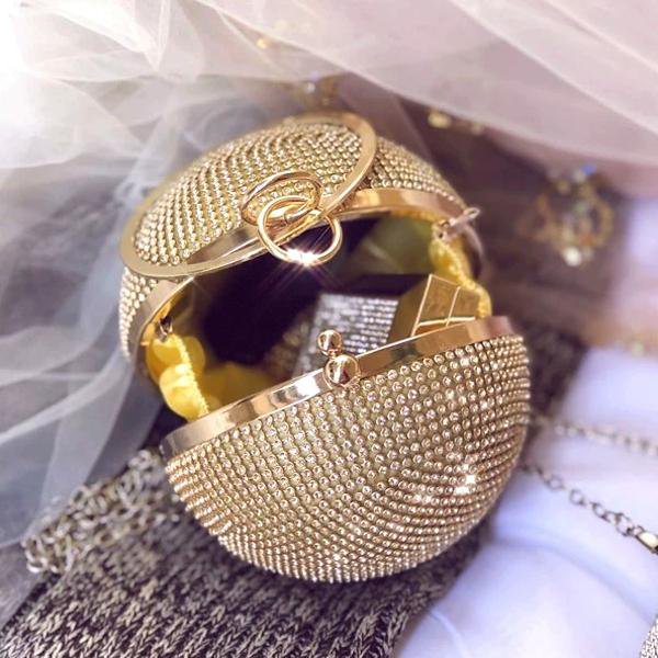 Luxe Ball Clutch-BlingBling Diamanten-Goud & Zilver
