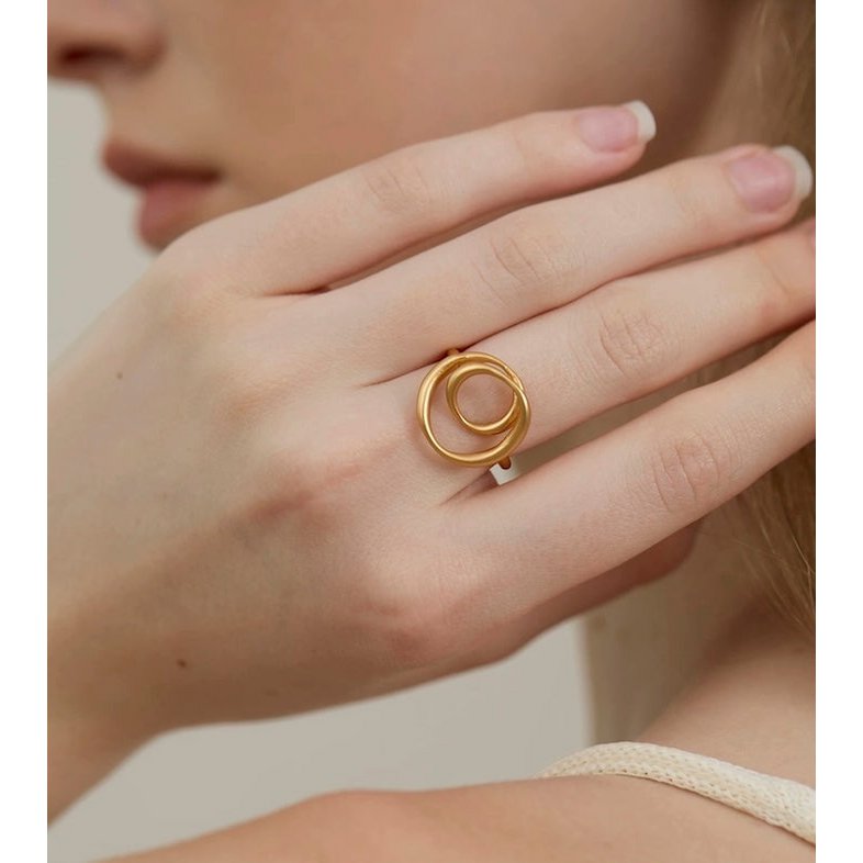 Minimalistische Swirl Line Ring - Goud en zilver