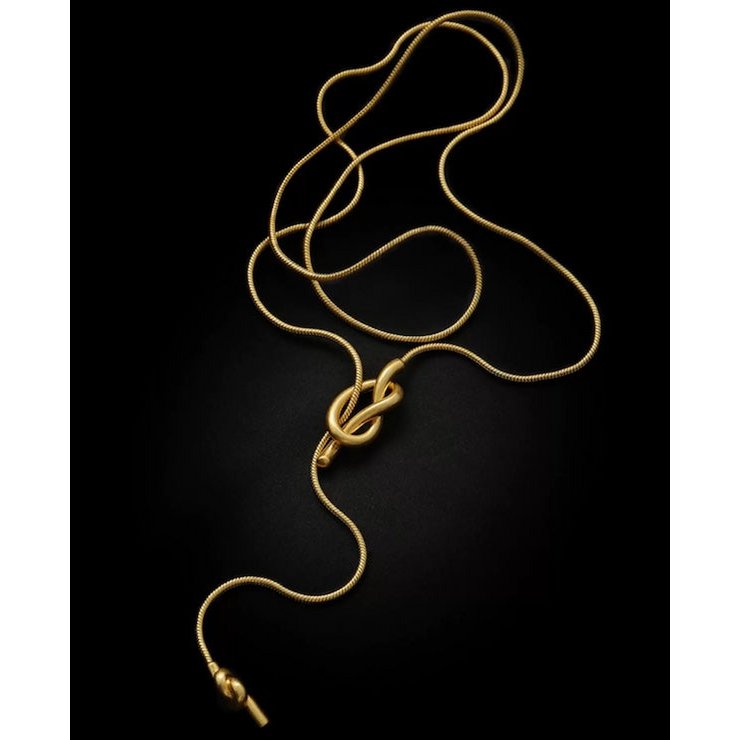 Minimalistische knoop trui ketting