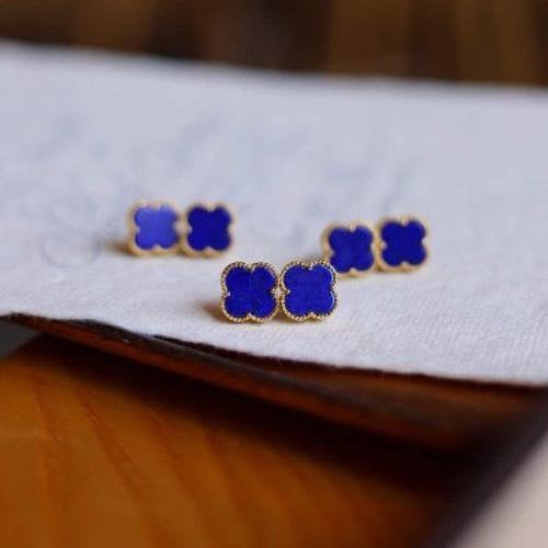 Lucky Clover Lapis Lazuli oorstekers