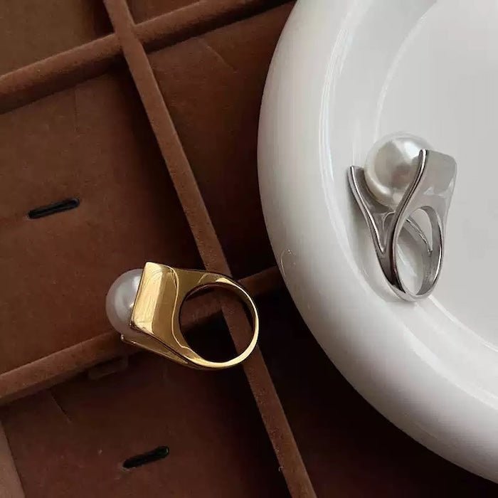 Sculpturale parelring met open frame