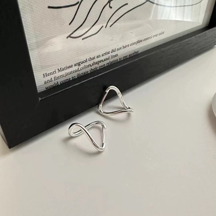 Sterling Silver Geometric Loop-oorbellen-één paar