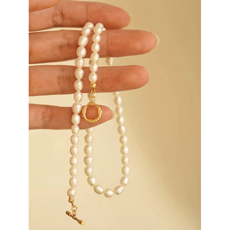 Tijdloze parel Toggle ketting