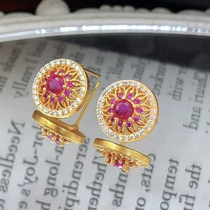 Vintage stijl Halo Crystal Stud Oorbellen